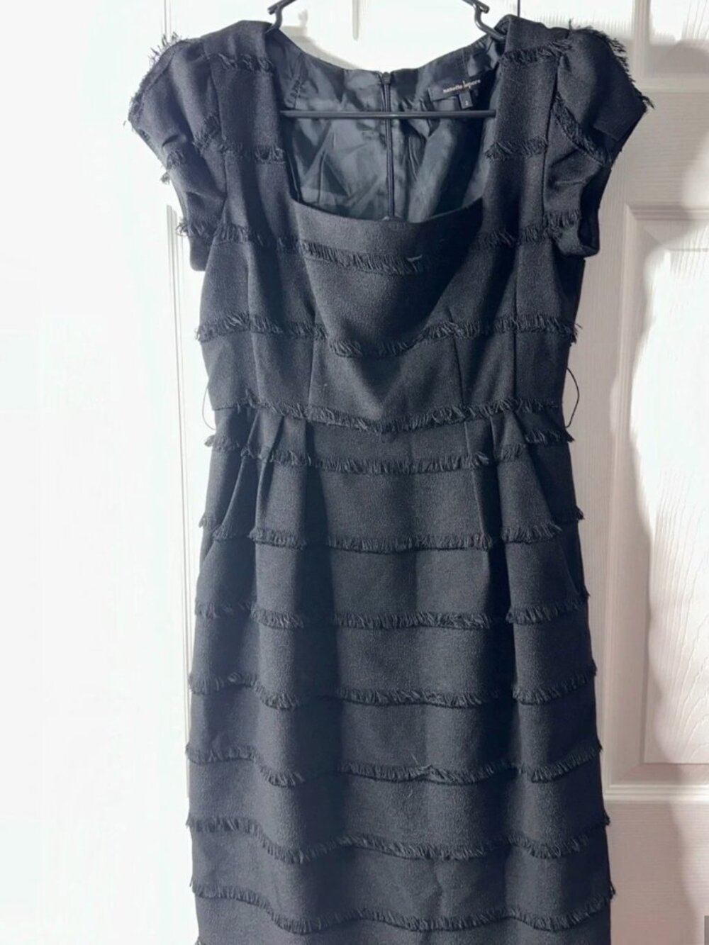 Nanette Lepore Black Fringe Tiered Sheath Dress